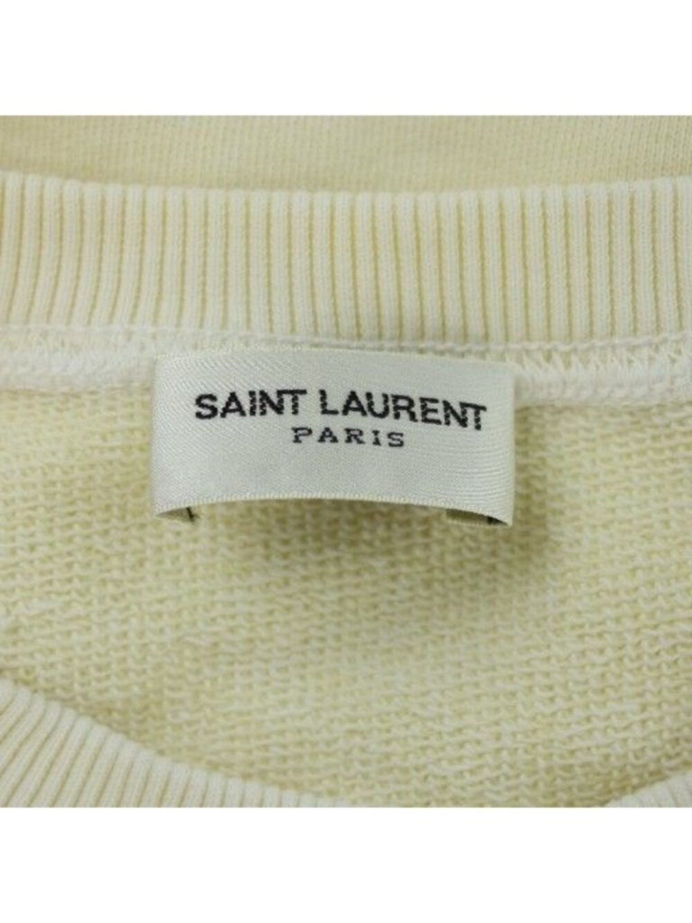 Saint Laurent Paris Sweatshirt M Ivory Logo Crewneck 17 Yb2 Ye7440 pp - Picture 4 of 9